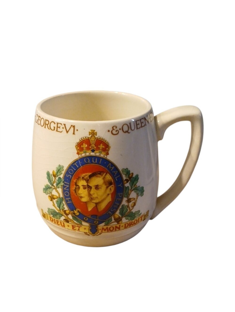 Vintage 1930s Coronation Mug | King George VI and Queen Elizabeth